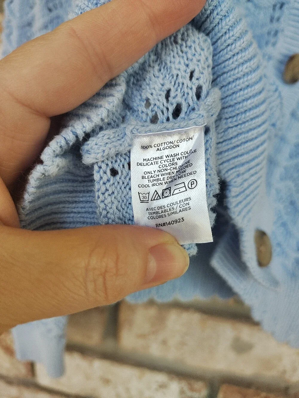 LOFT Light Blue Pointelle Knit Cardigan Sweater Womens Size XS Scalloped Cropped
